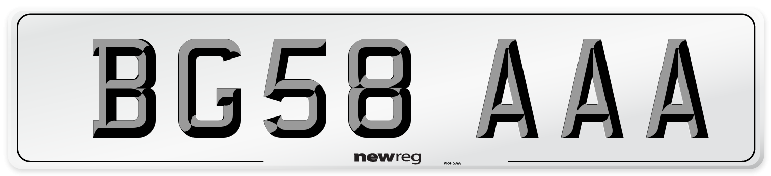 BG58 AAA Number Plate from New Reg